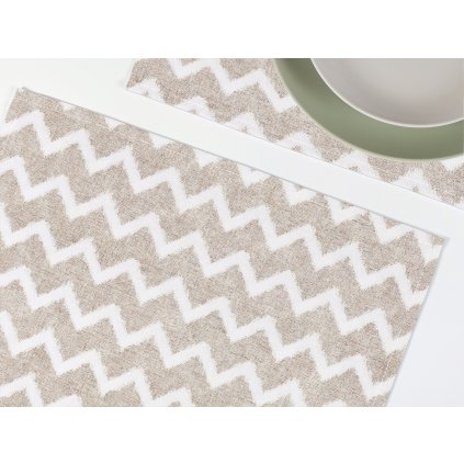 Prostírání bavlněné, Režný cikcak  Dreamy Linens