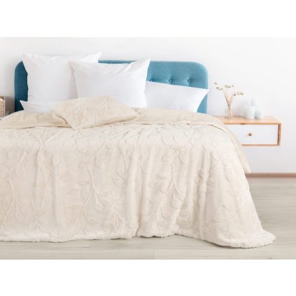 Mikroflanelová deka, Botanical, smetanová  Dreamy Linens