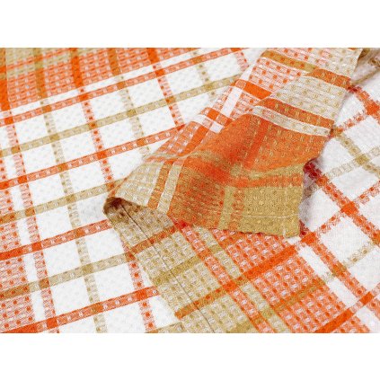 Kuchyňská utěrka, oranžová a béžová Eko  Dreamy Linens