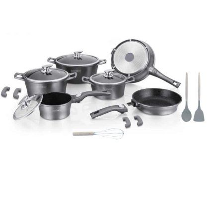 Sada nádobí ES2014M 17dílná CLICK systém, barva stíbrná  Royalty
