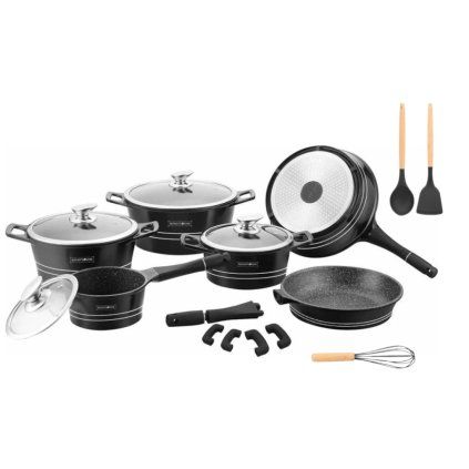 Sada nádobí ES1014M 17 ks, černá  Royalty
