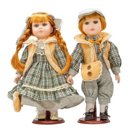 Porcelánová panenka 30 cm, 2 ks