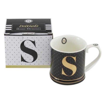 HOME ELEMENTS Hrnek 370 ml, Initials: písmeno S  Home Elements