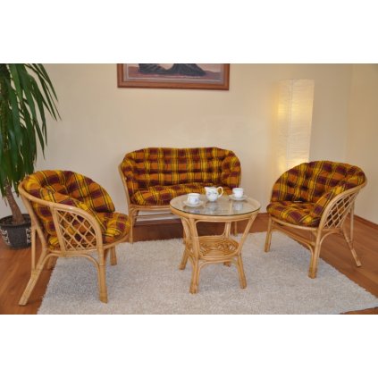 Ratanová sedací souprava Bahama velká polstr okrový MAXI  Axin Trading s.r.o.