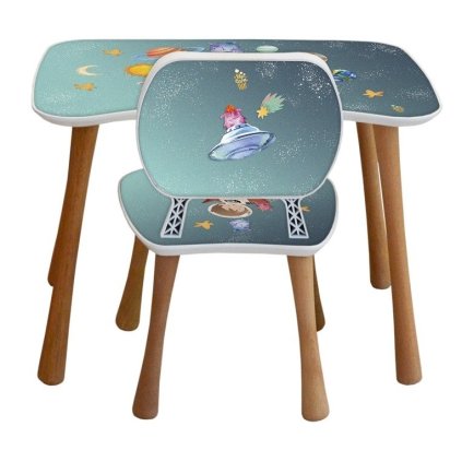 Dětský psací stůl a židle, Vesmír
