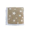 HOME ELEMENTS Mikroflanelová deka  s beránkem 150 x 200 cm, vzor Hvězdičky, béžová  Home Elements