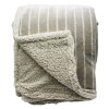 HOME ELEMENTS Flanelová deka s beránkem 150 x 200 cm, světle šedá s proužkem  Home Elements