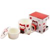 Porcelánový hrnek 390 ml se sítkem a víčkem - červená sova, II. jakost  Home Elements
