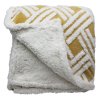 Mikroflanelová deka s beránkem, jacquard Geometrický vzor, žlutá  Home Elements