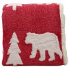Mikroflanelová deka s beránkem, jacquard vzor Lední medvěd, červenobílá  Home Elements