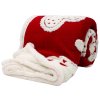 Mikroflanelová deka s beránkem, jacquard vzor Srdce, červená  Home Elements