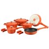 Sada nádobí Royalty, 14 ks, barva oranžová  Royalty