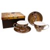 HOME ELEMENTS Porcelánový šálek s podšálkem 2 x 250 ml, Klimt Polibek zlatý  Home Elements