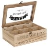 HOME ELEMENTS, Box na čaje s šesti přihrádkami, hnědý  Home Elements