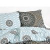 Povlečení bavlněné, hnědé a modré Mandala  Dreamy Linens