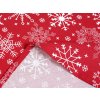 Ubrus bavlněný, červený Vločky  Dreamy Linens