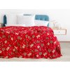Vánoční mikroflanelová deka, Vánoční perníčci, červená  Dreamy Linens