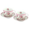 HOME ELEMENTS Porcelánový šálek s podšálkem 2 x 200ml,  Růže  Home Elements