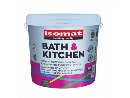 ISOMAT BATH & KITCHEN - Prémiová, protiplísňová, matná emulzní barva na vnitřní povrchy (Barva Bílá, Objem 0,75 l)