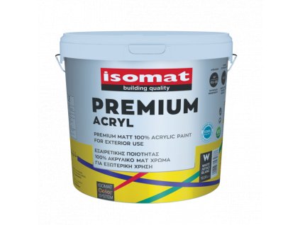 ISOMAT PREMIUM ACRYL - Prémiová, matná akrylová barva na vnější povrchy (Barva Bílá, Objem 0,75 l)