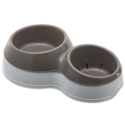 142905 4 dvojita miska pro psy ciotolotto mala hnedobila