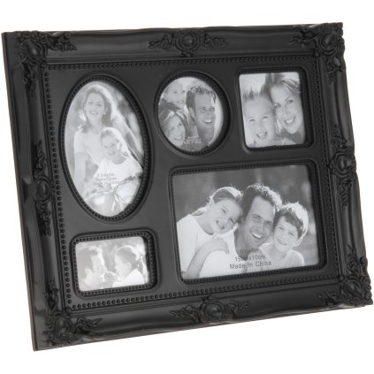 163274 fotoramecek na 5 fotek cerna barva