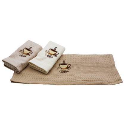142437 kuchynske uterky 40x40cm darkove baleni 3ks cofee