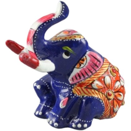 142476 slon kovovy rucne malovany