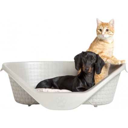 BAMA, Pelíšek pro kočky a psy NIDO barva světle šedá (Délka 50 cm)