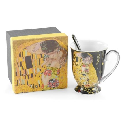 144137 hrnek se lzickou 280 ml klimt polibek cerny