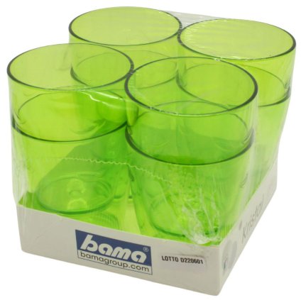 BAMA Sklenice KRISTAL sada 8ks, růžová (Barva zelená)