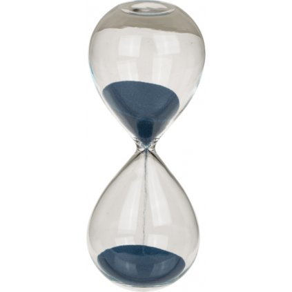 Skleněné přesýpací hodiny, 5 minut, 12,5 x 5 cm (Barva modrá)