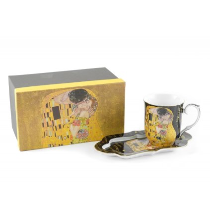 147653 home elements hrnek 360 ml s podtackem klimt polibek tmavy