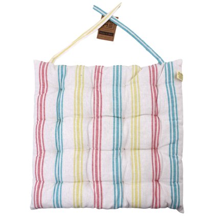 HOME ELEMENTS Podsedák prošívaný 40*40 cm, barevné pruhy, set 4ks (Množství 1 ks)
