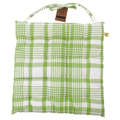 HOME ELEMENTS Podsedák prošívaný 40*40 cm, zelenobílé kostky, set 4ks (Množství 1 ks)