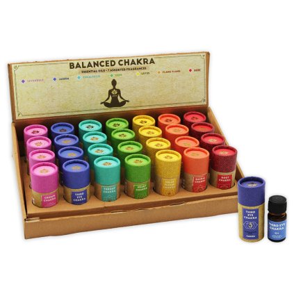149761 8 balanced chakra display vonnych oleju 7 vuni v mixu 28 ks