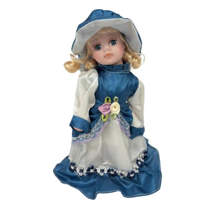 150370 1 porcelanova panenka 20 cm saty modrobile