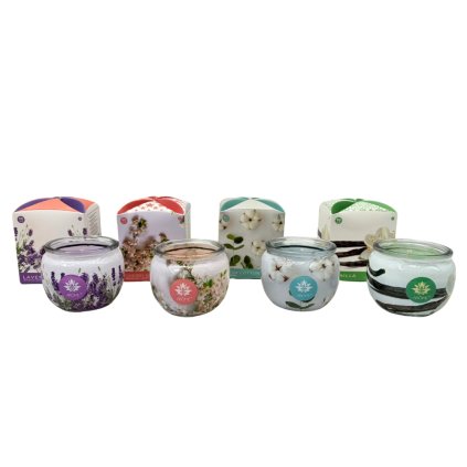 153210 3 arome set svicek ve skle a flower boxu 4 x 90g mix kvetinovych vuni