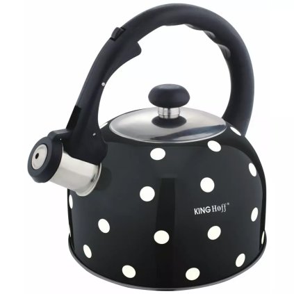 153577 varna konvice na vodu 2 6 l cerna s puntiky