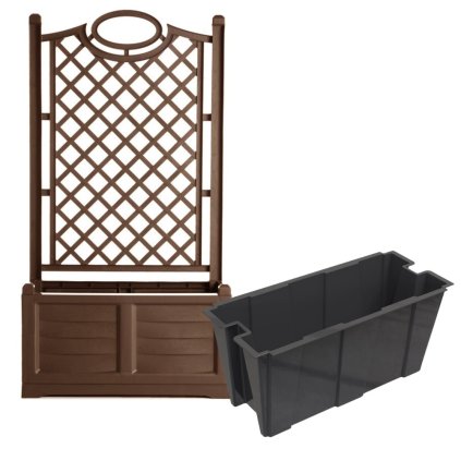 153943 3 truhlik s okrasnou mrizi separe vcetne nadoby hneda