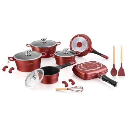 154072 sada nadobi royalty 18 ks barva burgundy