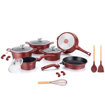 154132 sada nadobi royalty 17 ks barva burgundy