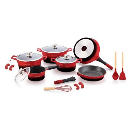 154069 sada nadobi royalty 17 ks barva cervena