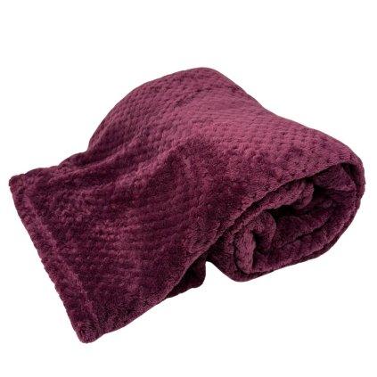 155642 1 mikroflanelova deka bordo s texturou