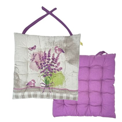 HOME ELEMENTS Podsedák prošívaný 40x40 cm 4ks, Levandule 2024 (Množství 4 ks)