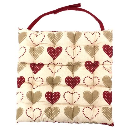 HOME ELEMENTS Podsedák prošívaný 40x40 cm 4ks, Srdcový motiv (Množství 4 ks)