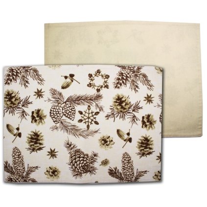 HOME ELEMENTS Prostírání 33*45 cm 6ks, Šišky (Množství 6 ks)