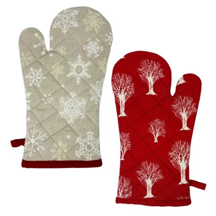 HOME ELEMENTS Kuchyňská chňapka s magnetem 18*32 cm 2ks, Červené Vánoce (Množství 2 ks)