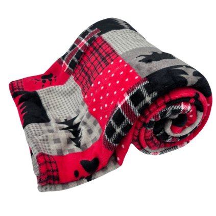 156597 2 home elements deka 150 x 200 cm 220 gsm tisk tlapkove karo