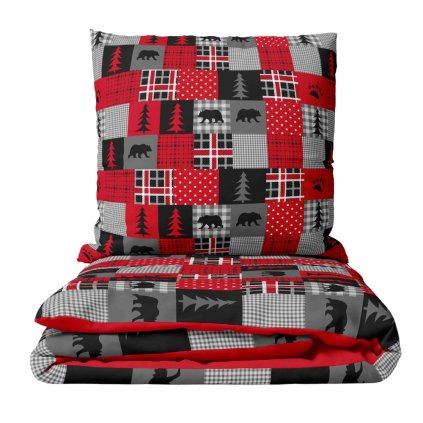 156621 home elements povleceni mikroflanel 140 200 70 90 tisk tlapkove karo